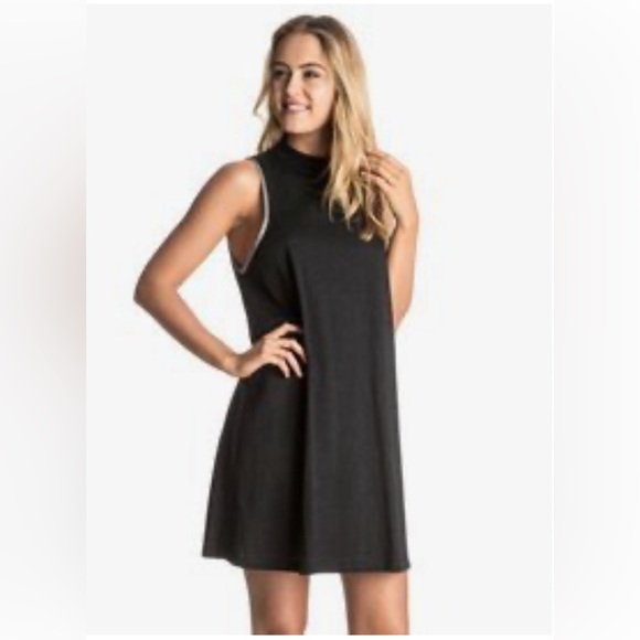 Roxy Dresses & Skirts - Roxy Eye On Summer Black Mock Neck Mini Dress Sz S